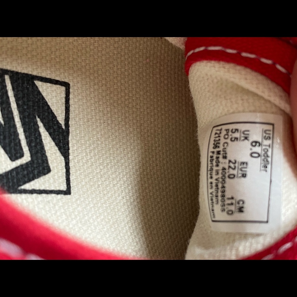 COPY - COPY - Red toddler Vans (6 toddler)